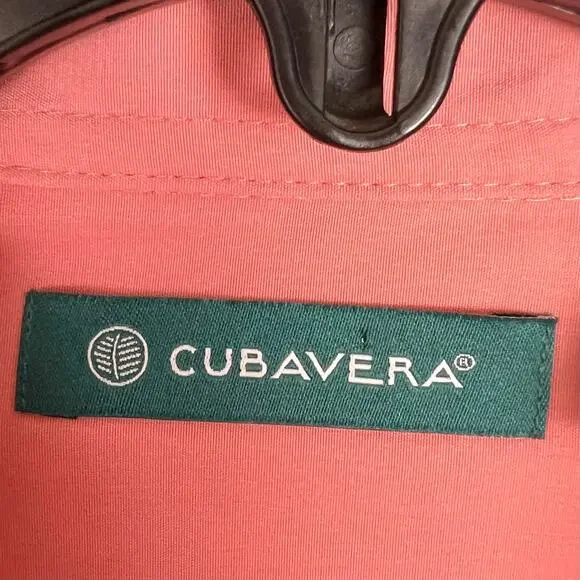 CUBAVERA shirt men’s 2X short sleeve camp/bowling button up salmon pink - Picture 5 of 8